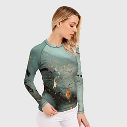 Рашгард женский Светлый туман и разные краски, цвет: 3D-принт — фото 2