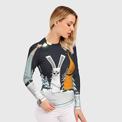 Рашгард женский Заяц и морковка, цвет: 3D-принт — фото 2