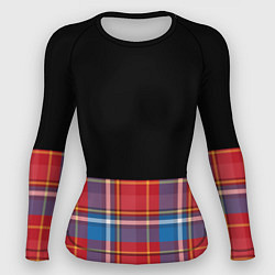 Рашгард женский Классическая шотландка, цвет: 3D-принт