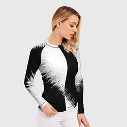 Рашгард женский Белая и чёрная полоса, цвет: 3D-принт — фото 2