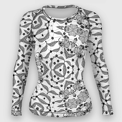 Женский рашгард Орнамент цветочный кружевной / 3D-принт – фото 1