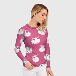 Рашгард женский Сексуальные кролики на розовом, цвет: 3D-принт — фото 2