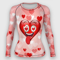 Рашгард женский Безумное сердце, цвет: 3D-принт