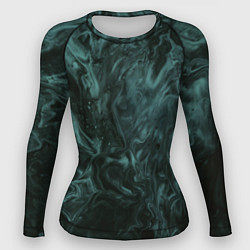 Рашгард женский Тёмно-синий водянистый туман, цвет: 3D-принт