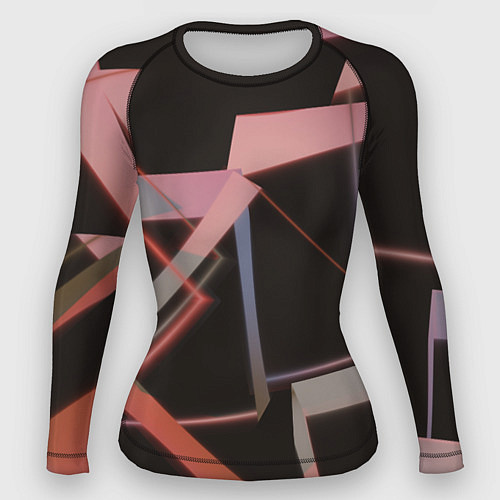 Женский рашгард Абстрактные розовые стеклянные блоки / 3D-принт – фото 1