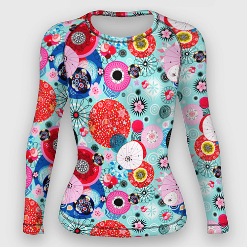 Женский рашгард Abstract flowers / 3D-принт – фото 1