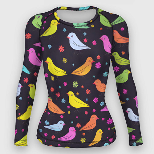Женский рашгард Сказочные птички синички / 3D-принт – фото 1