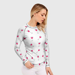 Рашгард женский Розовое вино, цвет: 3D-принт — фото 2