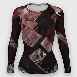 Рашгард женский Красные и чёрные полосы, цвет: 3D-принт