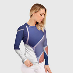 Рашгард женский Узор из синих, фиолетовых, белых и оранжевых камне, цвет: 3D-принт — фото 2