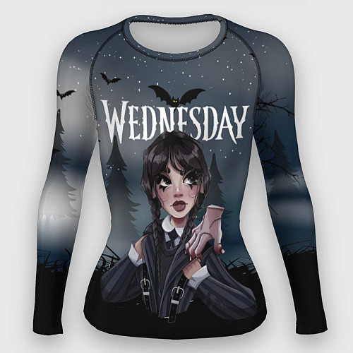 Женский рашгард Уэнсдэй в тумане / 3D-принт – фото 1