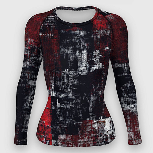Женский рашгард Абстракт красный на чёрном / 3D-принт – фото 1