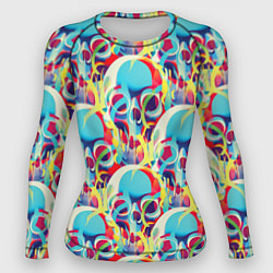 Женский рашгард Черепа кислотный узор