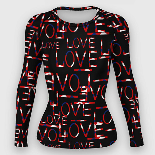 Женский рашгард Love паттерн / 3D-принт – фото 1