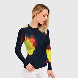 Рашгард женский Оранжевый питон, цвет: 3D-принт — фото 2