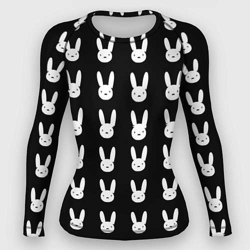 Женский рашгард Bunny pattern black / 3D-принт – фото 1