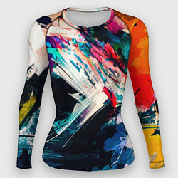Женский рашгард Разноцветные мазки краски