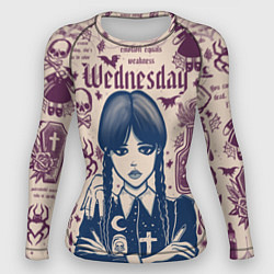 Женский рашгард Уэнсдей Аддамс в стиле готического тату