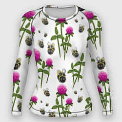 Женский рашгард Клевер и пчёлки - паттерн