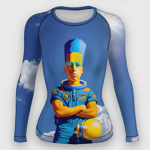 Женский рашгард Барт Симпсон - космический мальчик - нейросеть / 3D-принт – фото 1