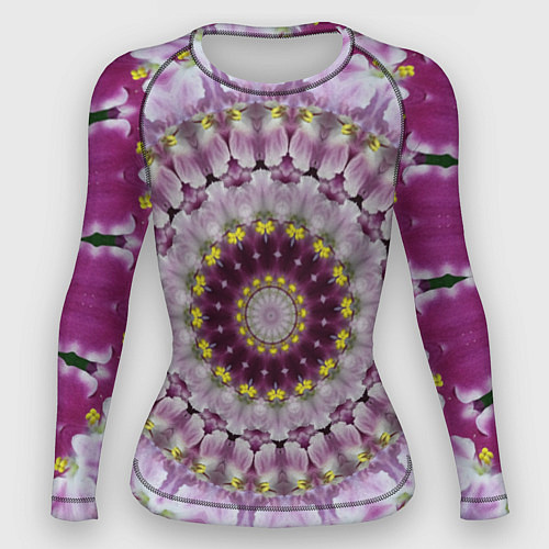 Женский рашгард Мандала Нежные фиалочки / 3D-принт – фото 1