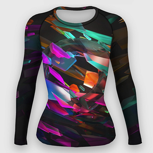 Женский рашгард Разноцветные осколки реальности / 3D-принт – фото 1