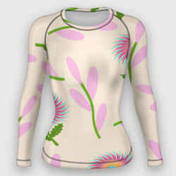 Рашгард женский Цветок игольчатый и веточка, цвет: 3D-принт