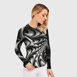 Рашгард женский Abstract fractal grey, цвет: 3D-принт — фото 2
