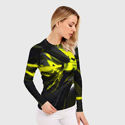 Рашгард женский Yellow gold abstraction, цвет: 3D-принт — фото 2