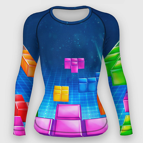 Женский рашгард Падающие сверху блоки тетриса / 3D-принт – фото 1