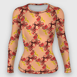 Рашгард женский Абстрактный винтажный растительный орнамент, цвет: 3D-принт