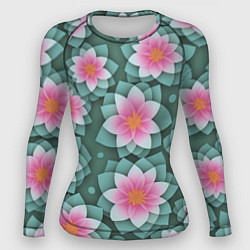 Женский рашгард Цветы с оптическим эффектом