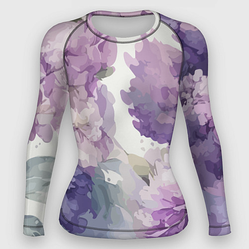 Женский рашгард Сирень и Пионы Акварель / 3D-принт – фото 1