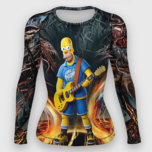 Женский рашгард Гомер Симпсон играет на гитаре / 3D-принт – фото 1
