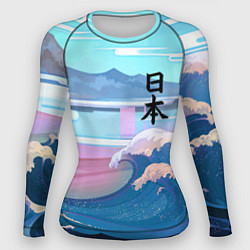 Рашгард женский Japan - landscape - waves, цвет: 3D-принт