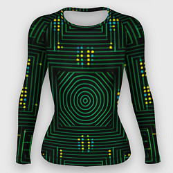 Рашгард женский Зелёная электросхема, цвет: 3D-принт