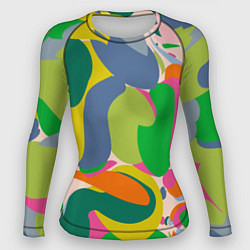 Рашгард женский Краски абстрактные линии, цвет: 3D-принт