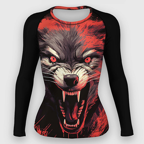 Женский рашгард Злой волк / 3D-принт – фото 1