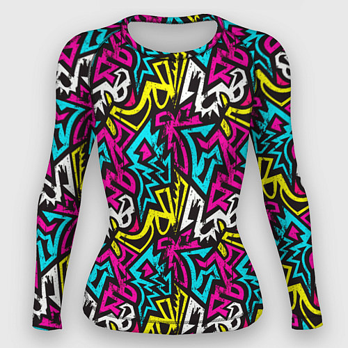 Женский рашгард Цветные зигзаги Colored zigzags / 3D-принт – фото 1