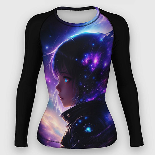 Женский рашгард Покорение космоса - девушка / 3D-принт – фото 1