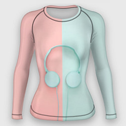 Рашгард женский Наушники в пастельных тонах, цвет: 3D-принт