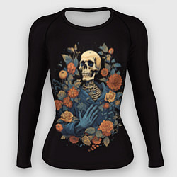 Рашгард женский Винтажный скелет в цветах, цвет: 3D-принт