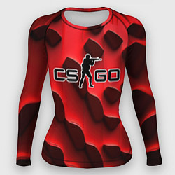 Рашгард женский CS GO black red abstract, цвет: 3D-принт