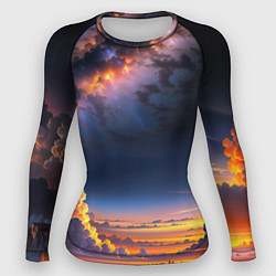 Рашгард женский Млечный путь и облака на закате, цвет: 3D-принт