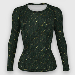 Рашгард женский Текстура зелёный мрамор, цвет: 3D-принт