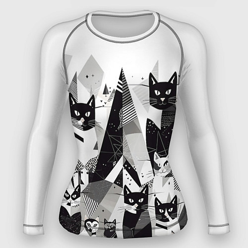 Женский рашгард Абстрактные коты / 3D-принт – фото 1