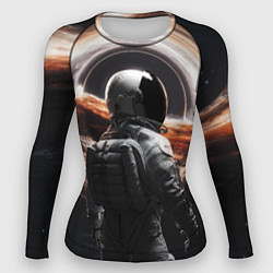Рашгард женский Черная дыра - космонавт, цвет: 3D-принт