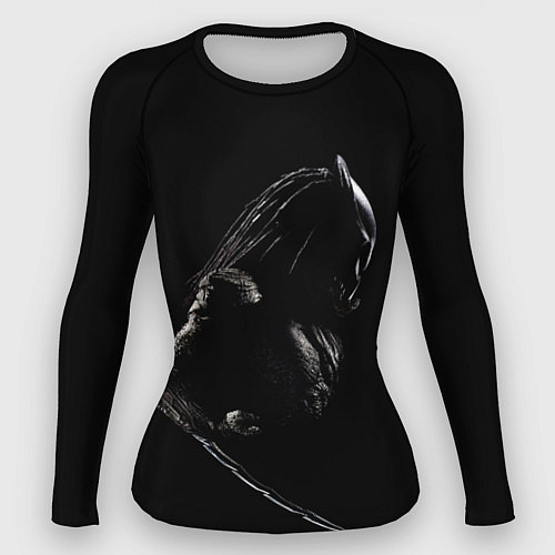 Женский рашгард Хищник на черном фоне / 3D-принт – фото 1