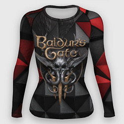 Женский рашгард Baldurs Gate 3 logo red black