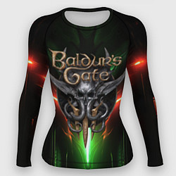 Женский рашгард Baldurs Gate 3 logo green red light